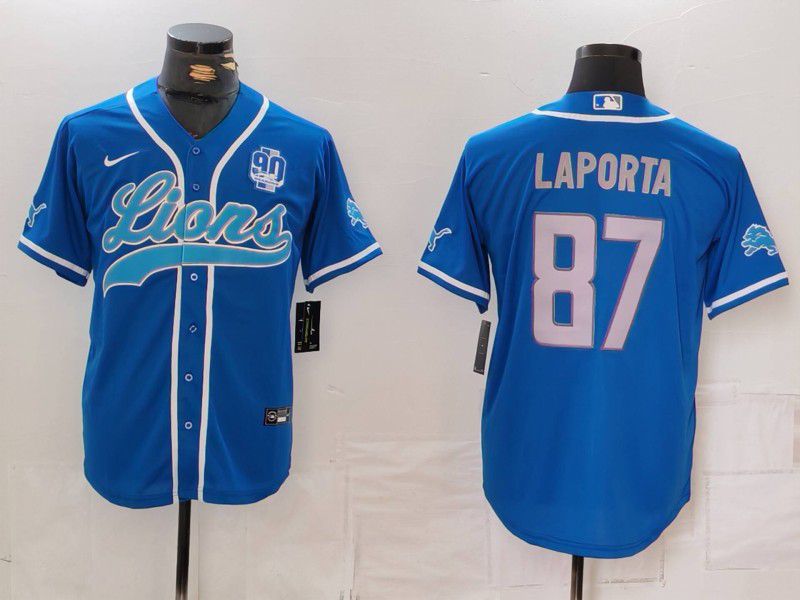 Men Detroit Lions #87 Laporta Blue Second generation joint name 2024 Nike Limited NFL Jersey style 4->detroit lions->NFL Jersey